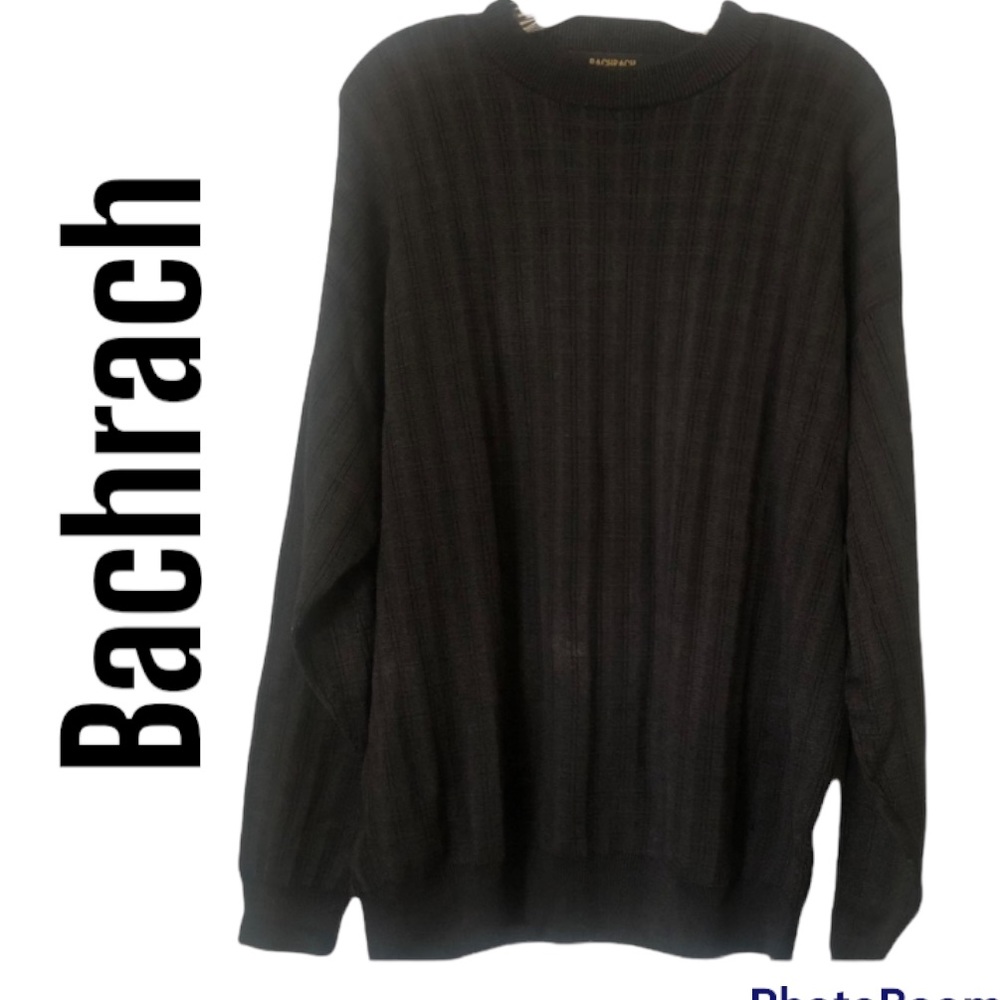 Bachrach Long Sleeve Knit Pullover Sweater Black L